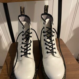 Dr. Martens White Leather Boots